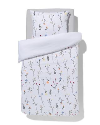 HEMA Dekbedovertrek 140x200/220cm zacht katoen veldbloemen wit (wit)