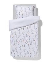 HEMA Dekbedovertrek 140x200/220cm zacht katoen veldbloemen wit (wit) - thumbnail