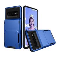 Schokbestendig TPU + PC beschermende case voor Galaxy S10 met kaartsleuf (blauw) - thumbnail