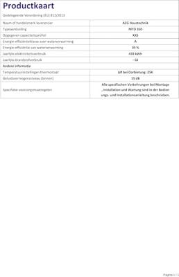 AEG MTD 350 MTD 350 Doorstroomboiler A (A - G) 3 kW - thumbnail
