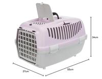 TRIXIE VERVOERSBOX CAPRI 2 LICHTGRIJS / LILA 55X37X34 CM - thumbnail