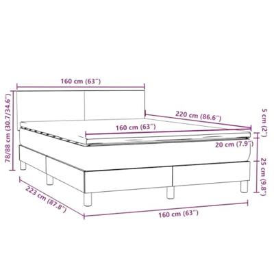 Boxspring met matras fluweel donkergrijs 160x220 cm