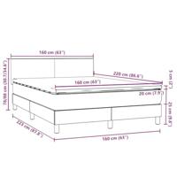 Boxspring met matras fluweel donkergrijs 160x220 cm - thumbnail