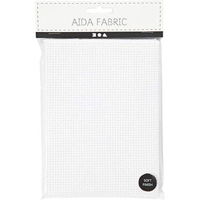 Creativ Company Aida, afm 50x50 cm, 35 vierkanten per 10 cm, wit, 1 stuk