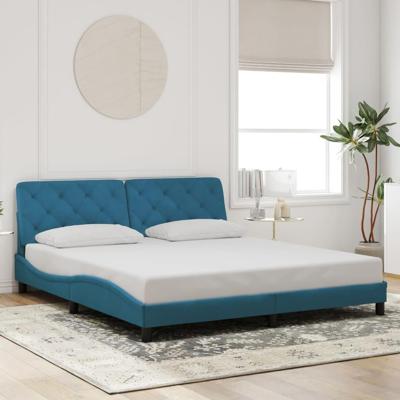 Bedframe zonder matras fluweel blauw 180x200 cm