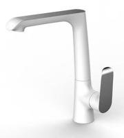 Wiesbaden Tarma ��nhendel-keukenmengkraan wit/chroom - thumbnail