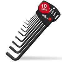 Wiha Stiftsleutelset | in Classic houder | Zeskantkogelkop | 10-delig | chemisch gezwart | in blister - 3992 - 03992 - thumbnail