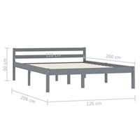 Bedframe massief grenenhout grijs 120x200 cm - thumbnail