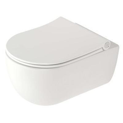 Plieger Wandcloset Pack Kansas Diepspoel Rimless Met Kansas D2 Closetzitting Slim 36x54.5 cm Wit