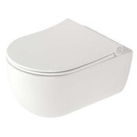 Plieger Wandcloset Pack Kansas Diepspoel Rimless Met Kansas D2 Closetzitting Slim 36x54.5 cm Wit - thumbnail