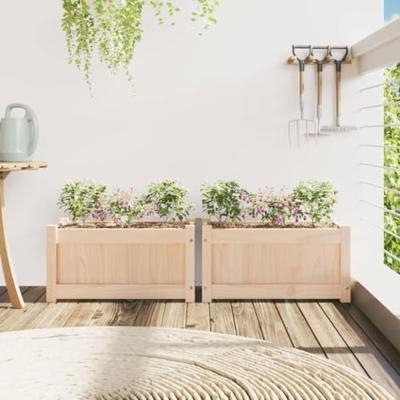 VidaXL Plantenbakken 2 st cm massief grenenhout