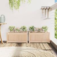 VidaXL Plantenbakken 2 st cm massief grenenhout - thumbnail