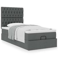 Ottoman bed met matras 100x200cm stof donkergrijs - thumbnail