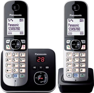 Draadloze telefoon Panasonic KX-TG6822FRB Zwart Grijs