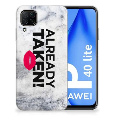 Huawei P40 Lite | Siliconen hoesje | met naam Already Taken White Huawei P40 Lite | Siliconen hoesje | met naam Already Taken White