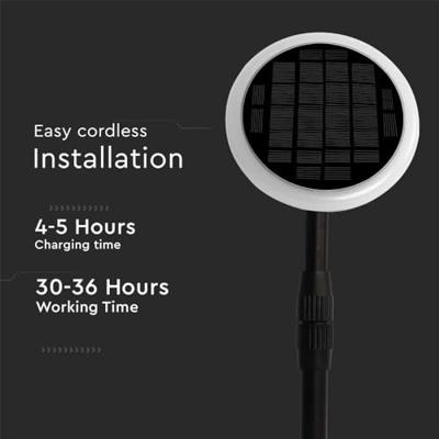 V-TAC 6667 VT-943 Tuinlamp op zonne-energie LED 3.00 W Wit, Zwart