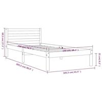 Bedframe zonder matras massief grenenhout wasbruin 100x200 cm - thumbnail