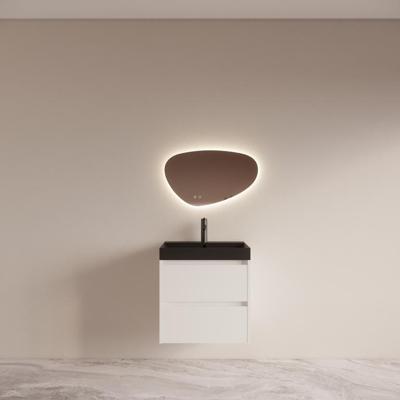 Badmeubelset BWS Riga met Lako Wastafel Zwart 60 Mat Wit