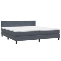 Boxspring met matras fluweel donkergrijs 180x210 cm - thumbnail