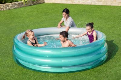 Bestway Familiezwembad Rond Metallic 201cm - thumbnail