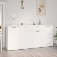 Dressoir 160x36x75 cm bewerkt hout wit - thumbnail