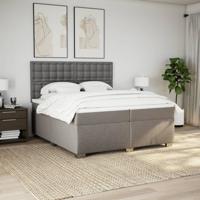 Boxspring met matras stof taupe 200x200 cm - thumbnail