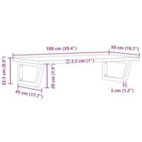 Badkamer wandschap staal en massief beukenhout - thumbnail