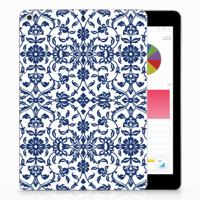Apple iPad 9.7 2018 | 2017 Siliconen Hoesje Flower Blue - thumbnail