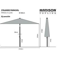 Grote Parasol Paros II 3M A Tilt Grijs van Madison - thumbnail