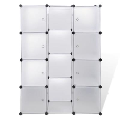 Kast met 9 compartimenten modulair 109x36,5x143 cm wit