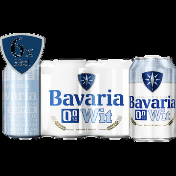 Bavaria Wit Bier 0.0% Alcoholvrij Blik 6 x 330ML bij Jumbo