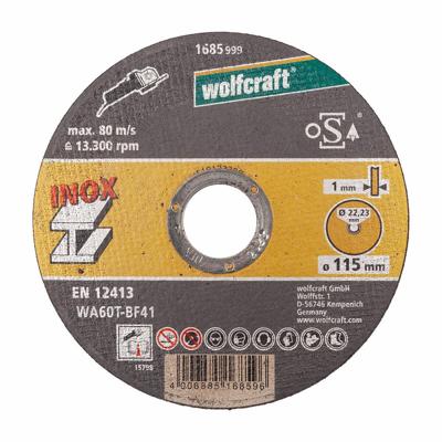 Wolfcraft Slijpschijven | Voor edelstaal | Extra dun | Ø115mm | 10 stuks - 8462000 Wolfcraft Slijpschijven | Voor edelstaal | Extra dun | Ø115mm | 10 stuks - 8462000