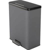 Duo Rechthoek Vuilnisbak - DECO BIN - CURVER - 52L (26+26L) - 49 x 32 x 61 cm - Antraciet - thumbnail
