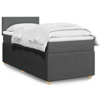 Boxspring met matras stof donkergrijs 90x190 cm - thumbnail