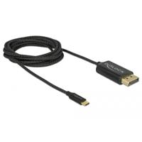 Delock 83710 USB-C-kabel DisplayPort / USB Aansluitkabel USB-C stekker, DisplayPort-stekker 2 m Zwart Vergulde steekcontacten, 4K UHD - thumbnail