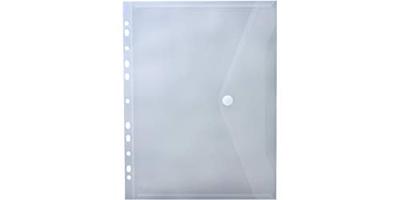 Documentenmap, met velcro sluiting, ft A4, geperforeerd, wit, pak van 10 stuks