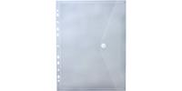 Documentenmap, met velcro sluiting, ft A4, geperforeerd, wit, pak van 10 stuks - thumbnail