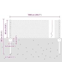 VidaXL Hek met paal zilver 0,4 x 10 m staal - thumbnail