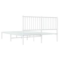 Bedframe met hoofdbord metaal wit 140x190 cm - thumbnail