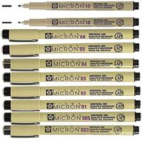 Sakura pigma micron etui 3 fineliners zwart | 6 stuks - thumbnail