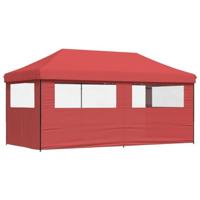 Partytent inklapbaar pop-up met 3 zijwanden bordeauxrood - thumbnail