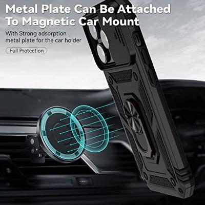 Lunso - Armor backcover hoes met ringhouder - iPhone 14 Pro Max - Zwart
