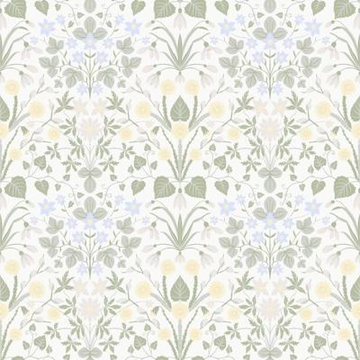 Dutch Wallcoverings Langenas - Varblommor White - Wit