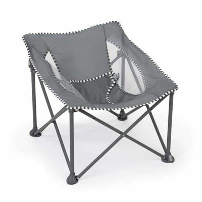 BRIGHT STARS Pop 'N Chill Grijze Opvouwbare Baby Bouncer, SPF +50 Zonnescherm en Draagtas Inbegrepen