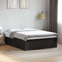 Bedframe bewerkt hout zwart 150x200 cm - thumbnail