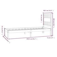 Bedframe massief grenenhout wit 75x190 cm - thumbnail