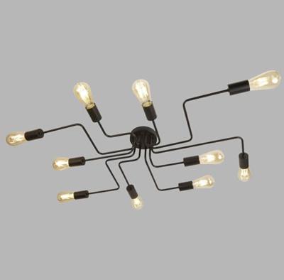 Searchlight PlafondlampCircuit Spider 10-lichts mat zwart - 99210-10BK