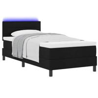 Boxspringbed met matras en LED stof zwart 100x200 cm - thumbnail