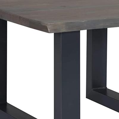 Salontafel met natuurlijke randen 60x60x40 cm acaciahout grijs - thumbnail