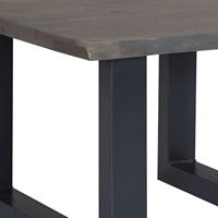 Salontafel met natuurlijke randen 60x60x40 cm acaciahout grijs - thumbnail